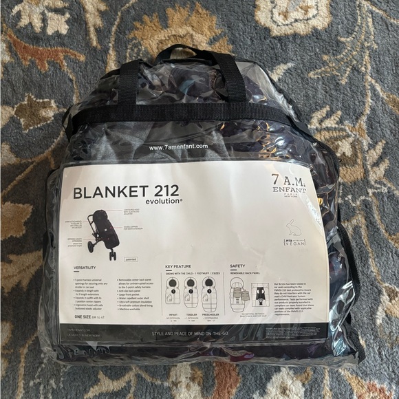 7AM Enfant Stroller Footmuff Blanket 212 Evolution, Aqua Triangles, Cotton - Picture 2 of 7